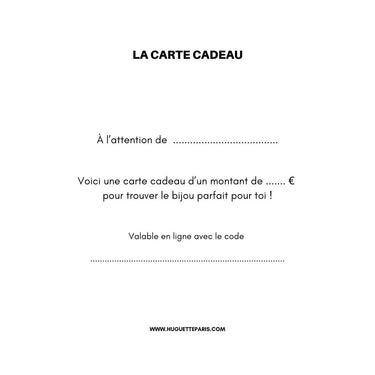 CARTE CADEAU Gift Cards Huguette Paris 